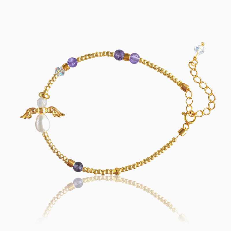 Ametyst skytsengel armbånd - Moni Sattler