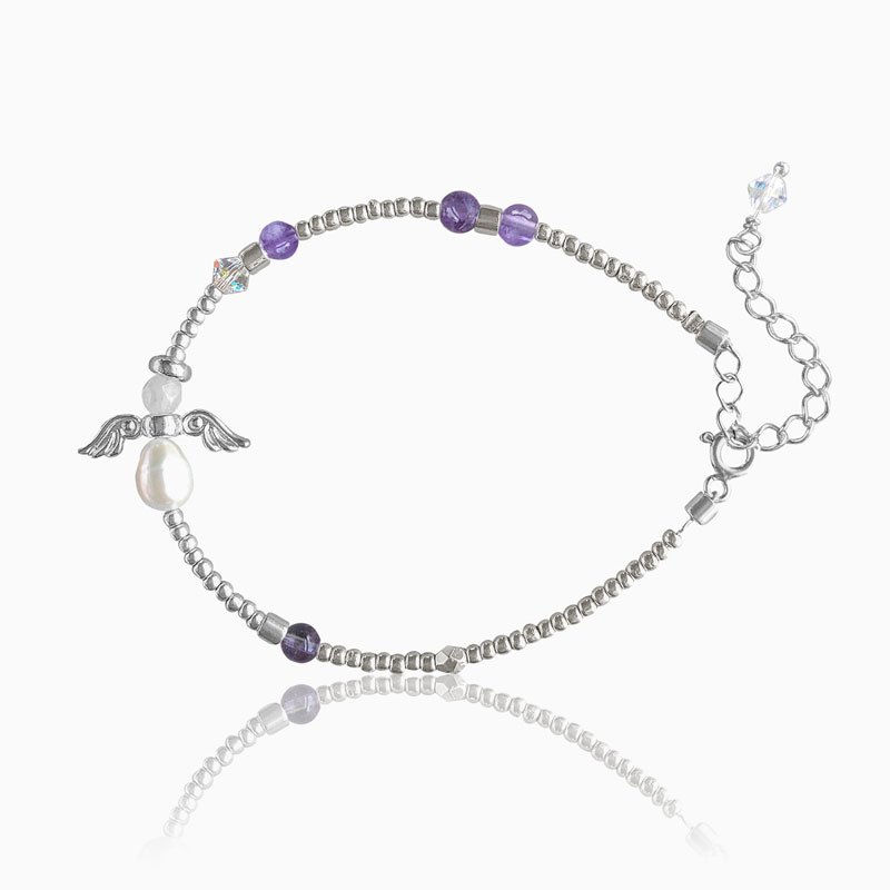 Ametyst skytsengel armbånd - Moni Sattler