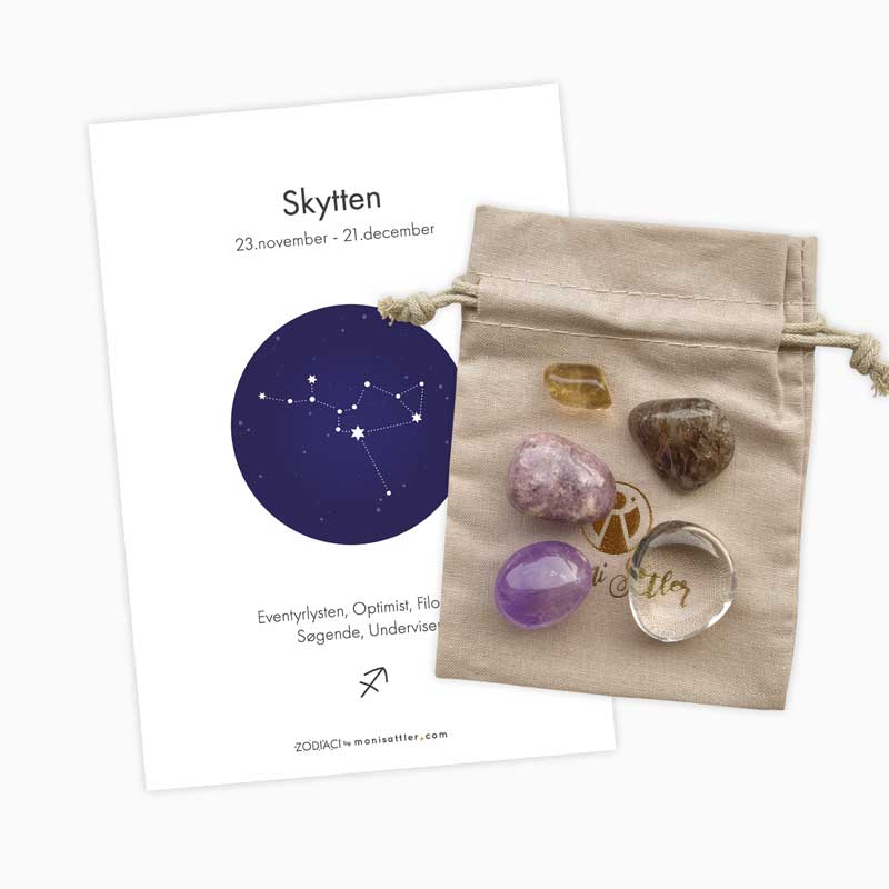 Skytten stjernetegn - Zodiaci krystal sæt - Moni Sattler Unikke smykker