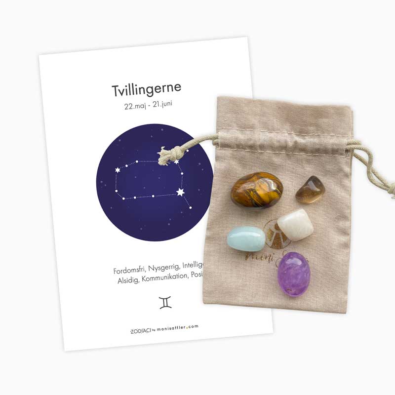 Tvillingerne - Zodiaci krystal sæt - Moni Sattler