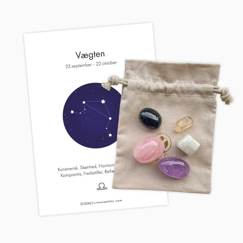 Vægten - Zodiaci krystal sæt - Moni Sattler