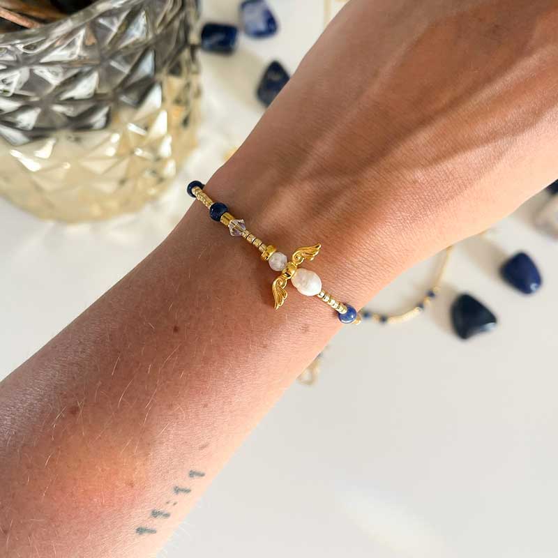Sodalit skytsengel armbånd - Moni Sattler