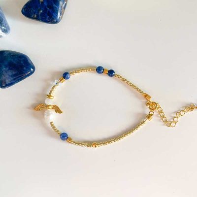 Sodalit skytsengel armbånd - Moni Sattler